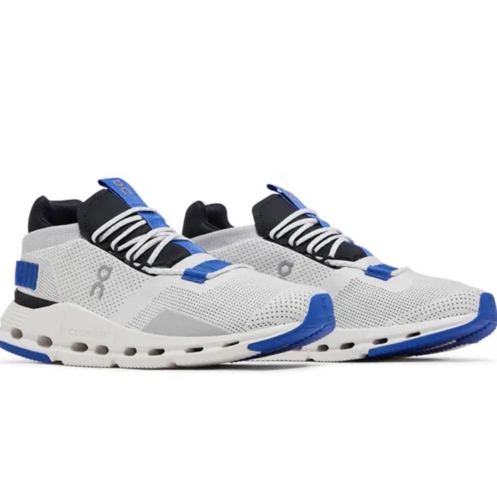 On Cloud Cloudnova Running White and Blue Sneakers